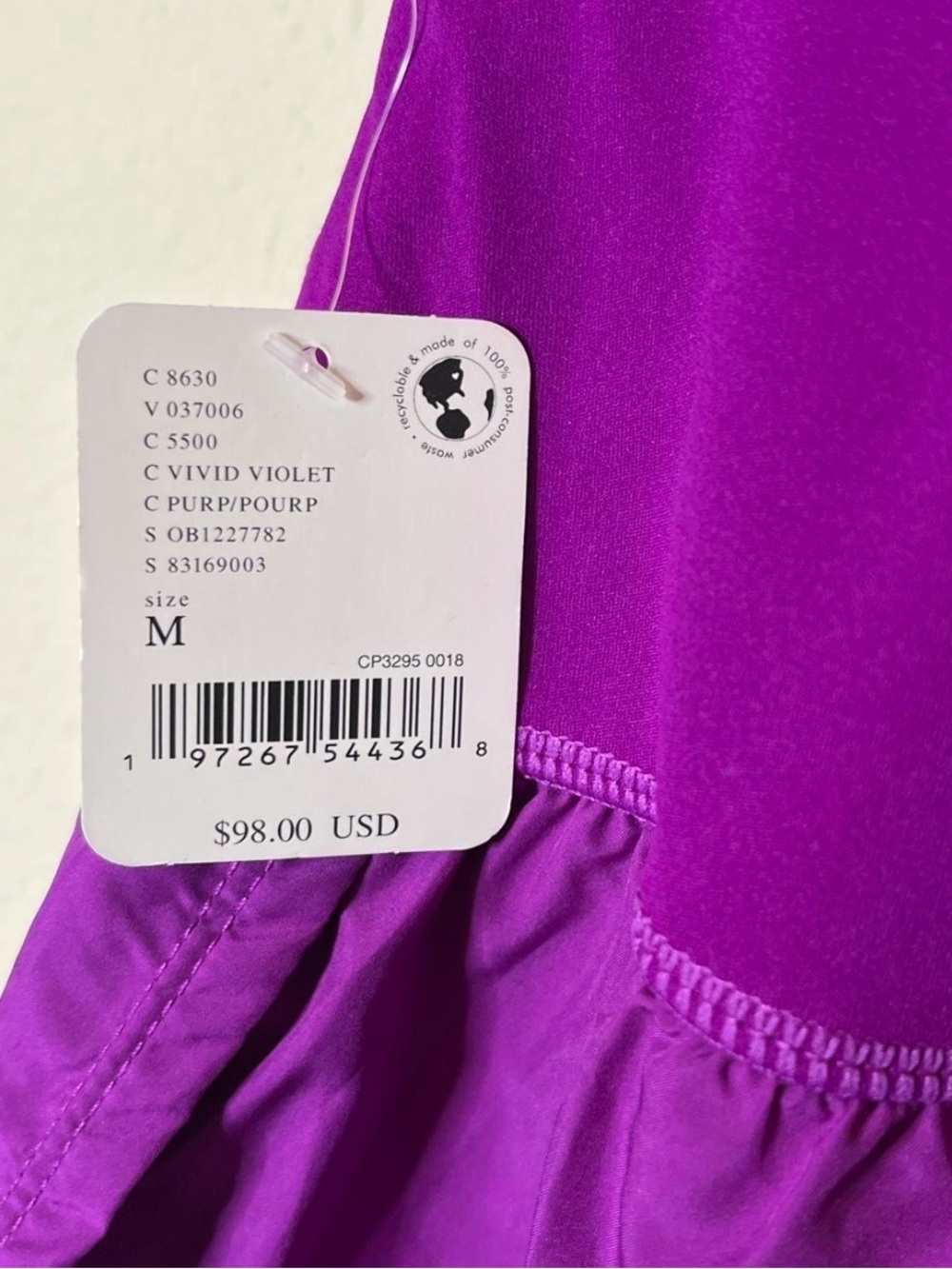 FP Movement Righteous Runsie Romper- Vivid Violet, NWT - Picture 3 of 6